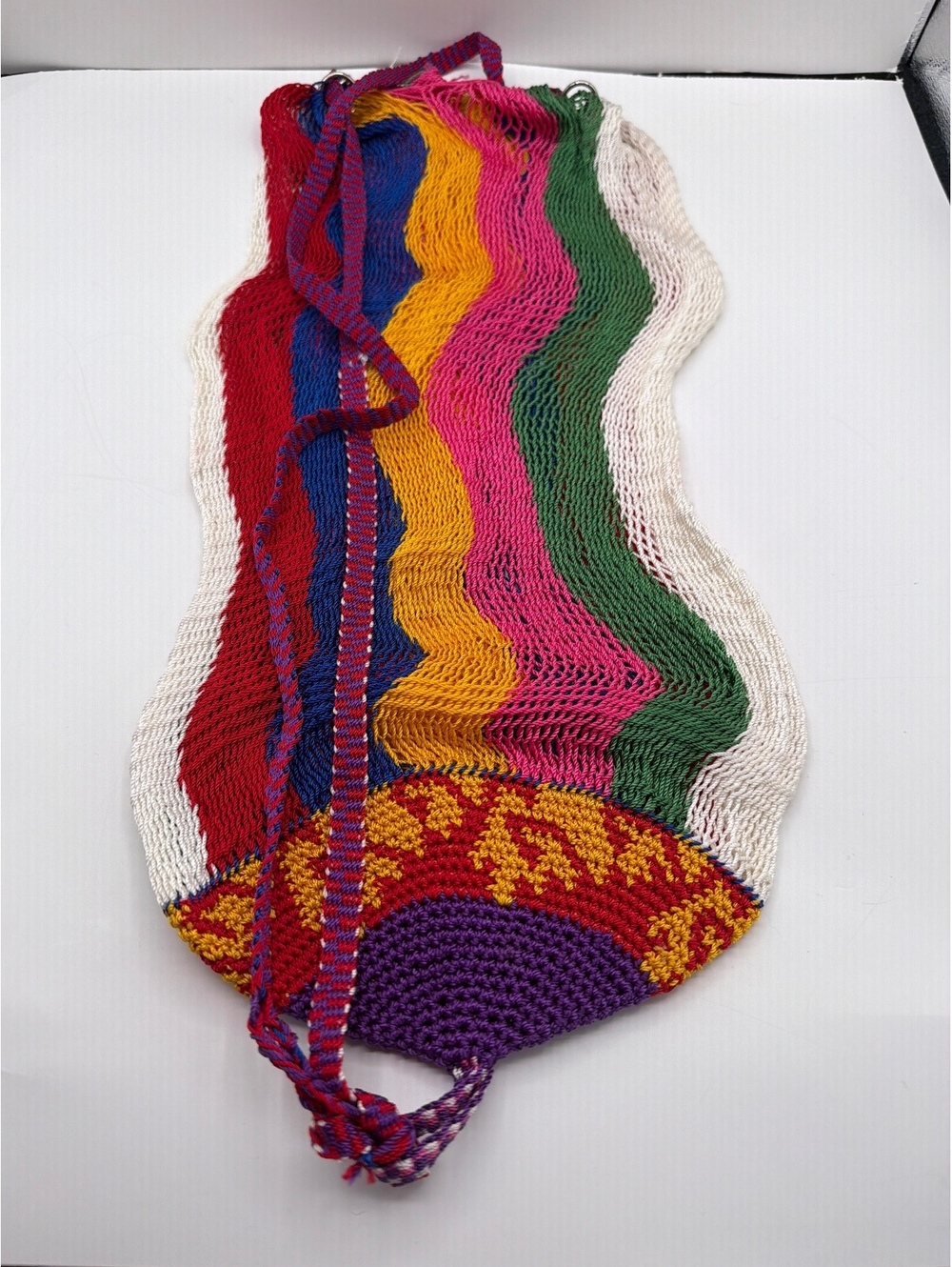 Handmade Colorful Crochet Net Shoulder Bag